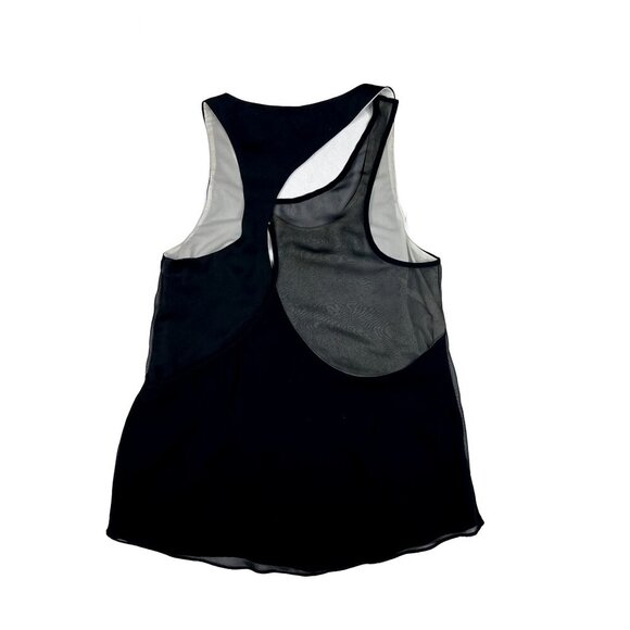 Rag & Bone Sheer Black Tank Asymmetrical Back Geometric Panels Size Small - Picture 4 of 9